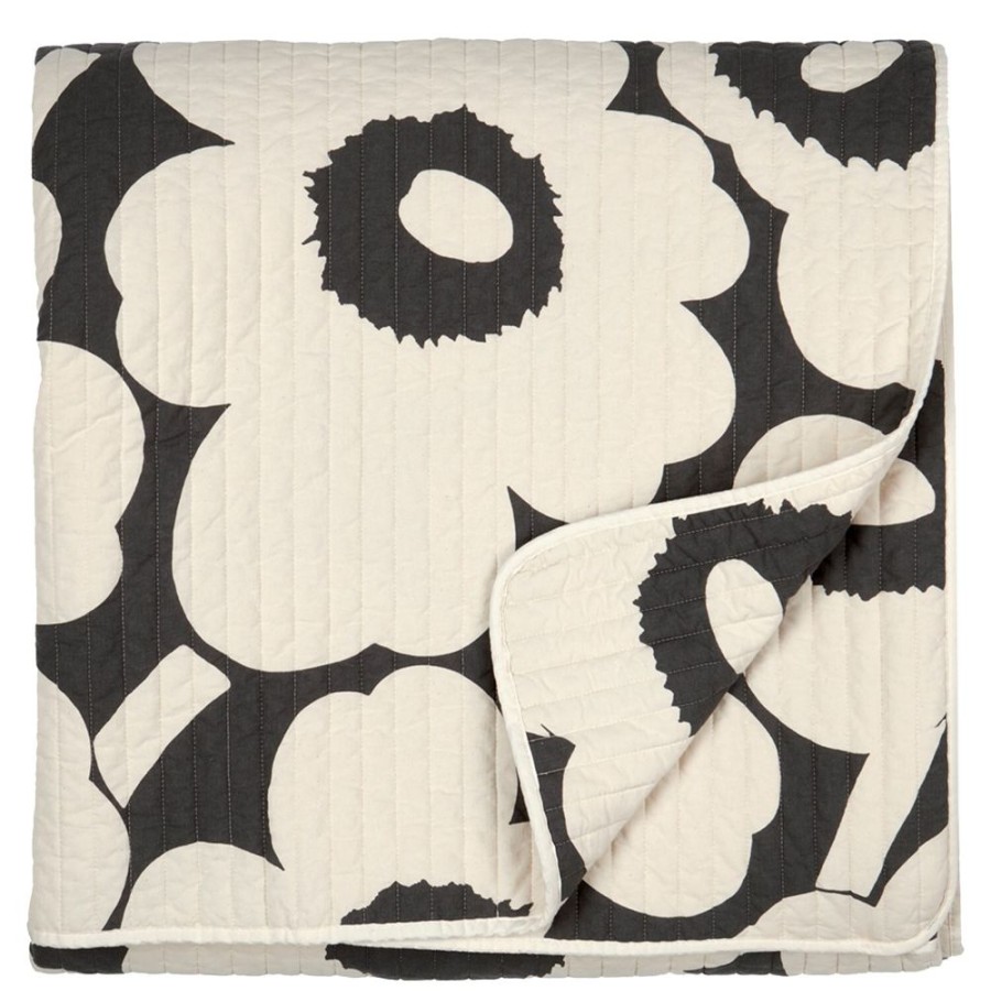 Textil Marimekko Sangoverkast | Unikko Overkast 260X260 Cm Off-White/Charcoal