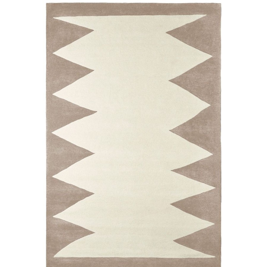 Mattor Dusty Deco Viskosmattor & Polyestermattor | Zig Zag Ullmatta Beige, 300X400 Cm