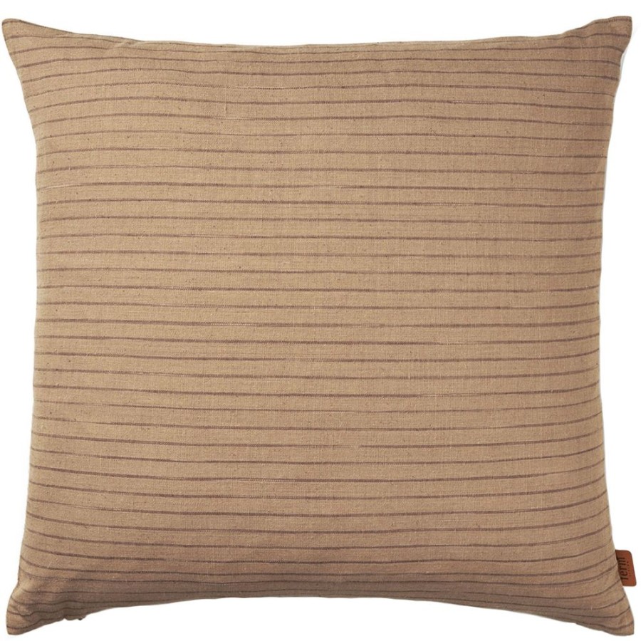 Textil Ferm Living Prydnadskuddar & Kuddfodral | Brown Prydnadskudde Stripe, 50X50 Cm