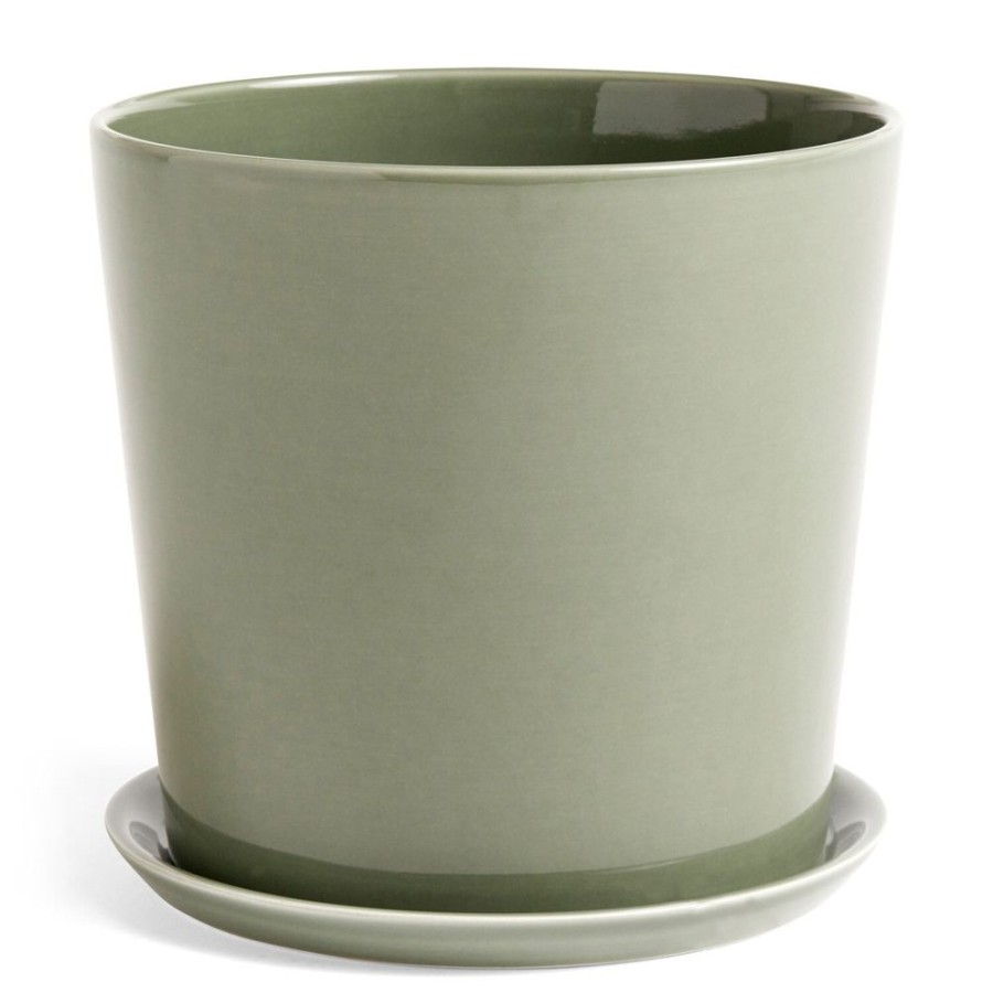 Inredning HAY Krukor | Botanical Kruka Med Fat Dusty Green, 22 Cm