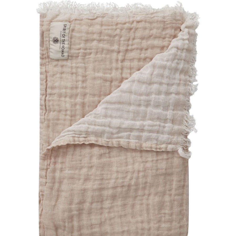 Textil Spirit Of The Nomad Pladar & Filtar | Linen Plad 130X170 Cm, Off-White / Desert Beige