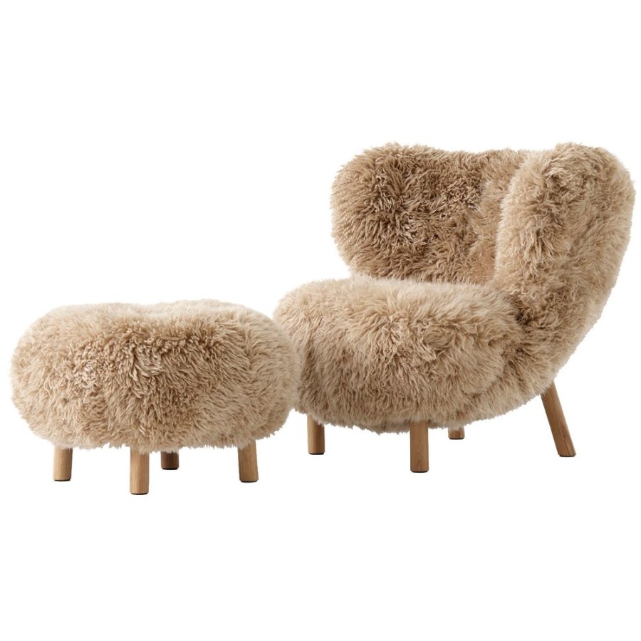 Mobler &Tradition Fotpallar | Little Petra Vb1, Loungestolset, Vitoljad Ek / Sheepskin Honey