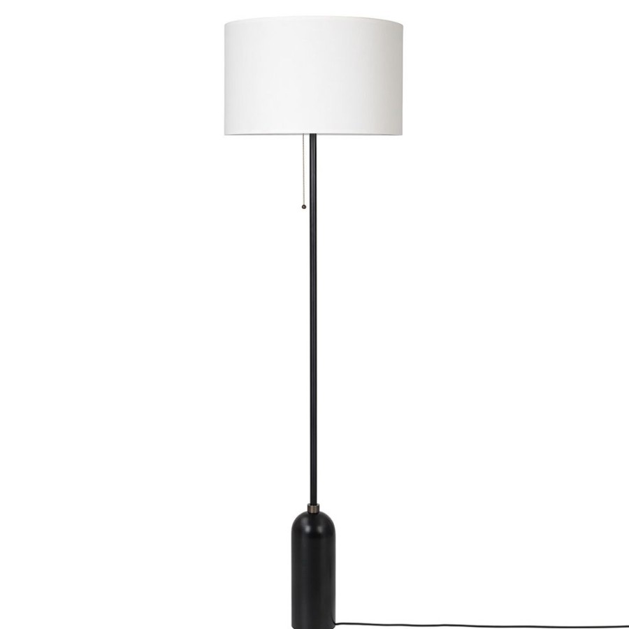 Belysning GUBI Golvlampor | Gravity Golvlampa, Svart Stal / Vit