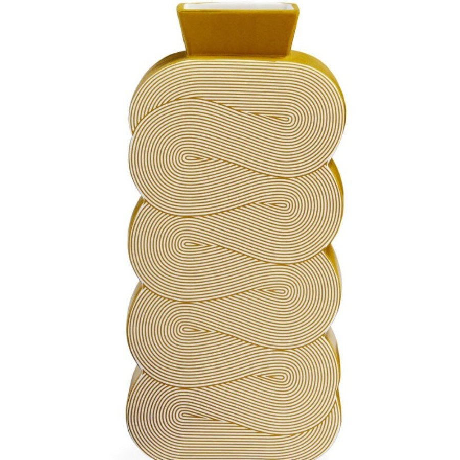 Inredning Jonathan Adler Vaser | Pompidou Vas 30X13 Cm, Gul Gul