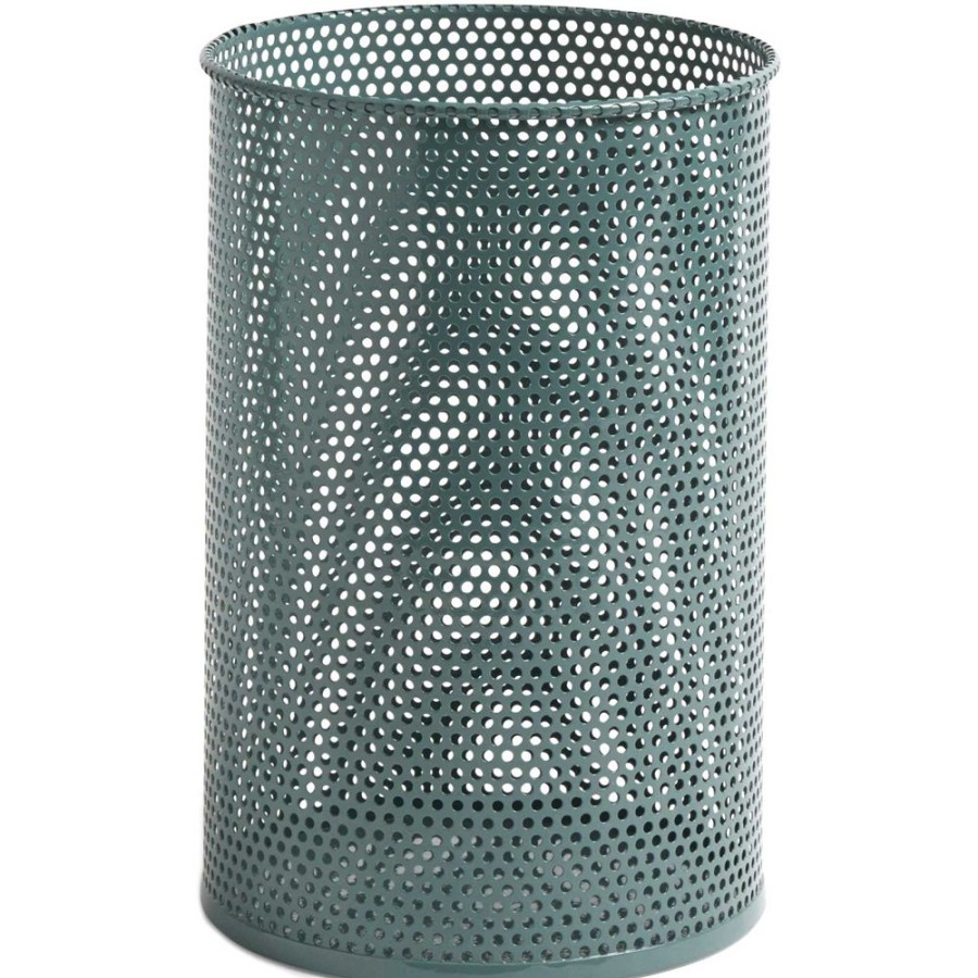 Inredning HAY Papperskorgar & Pedalhinkar | Perforated Bin Papperskorg M 36 Cm, Sage Green