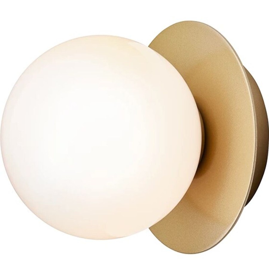 Belysning Nuura Plafonder | Liila 1 Vagg-/Taklampa 200 Mm, Nordic Gold / Opal