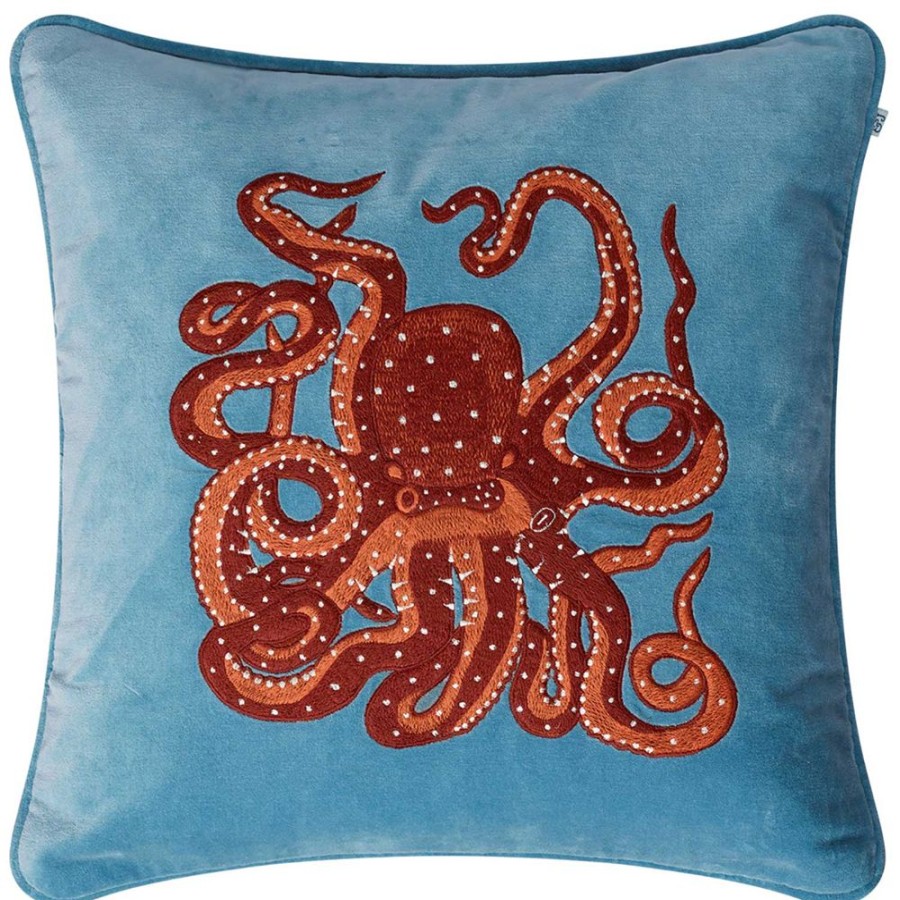 Textil Chhatwal & Jonsson Prydnadskuddar & Kuddfodral | Octopus Kuddfodral 50X50 Cm, Heaven Blue