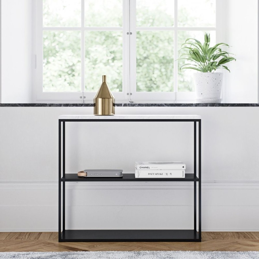 Mobler Decotique Sideboards | Marvelous Sideboard 90X75 Cm, Svart/Vit Marmor