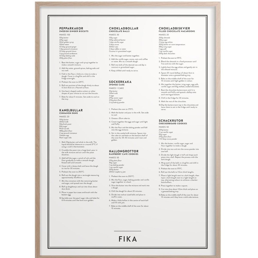 Inredning Kunskapstavlan® Posters | Swedish Fika - Pa Engelska 50X70 Cm