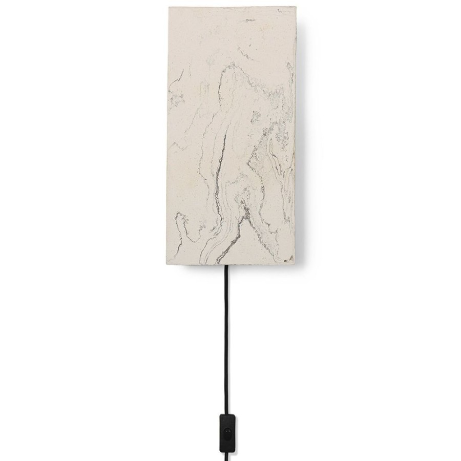 Belysning Ferm Living Vagglampor | Argilla Rectangular Vagglampa, Marble White