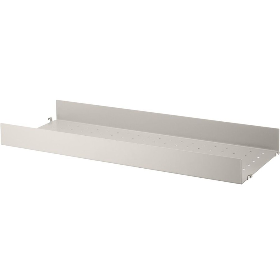 Mobler String Hyllplan | String Hyllplan Med Hog Kant Metall 30X78 Cm, Beige