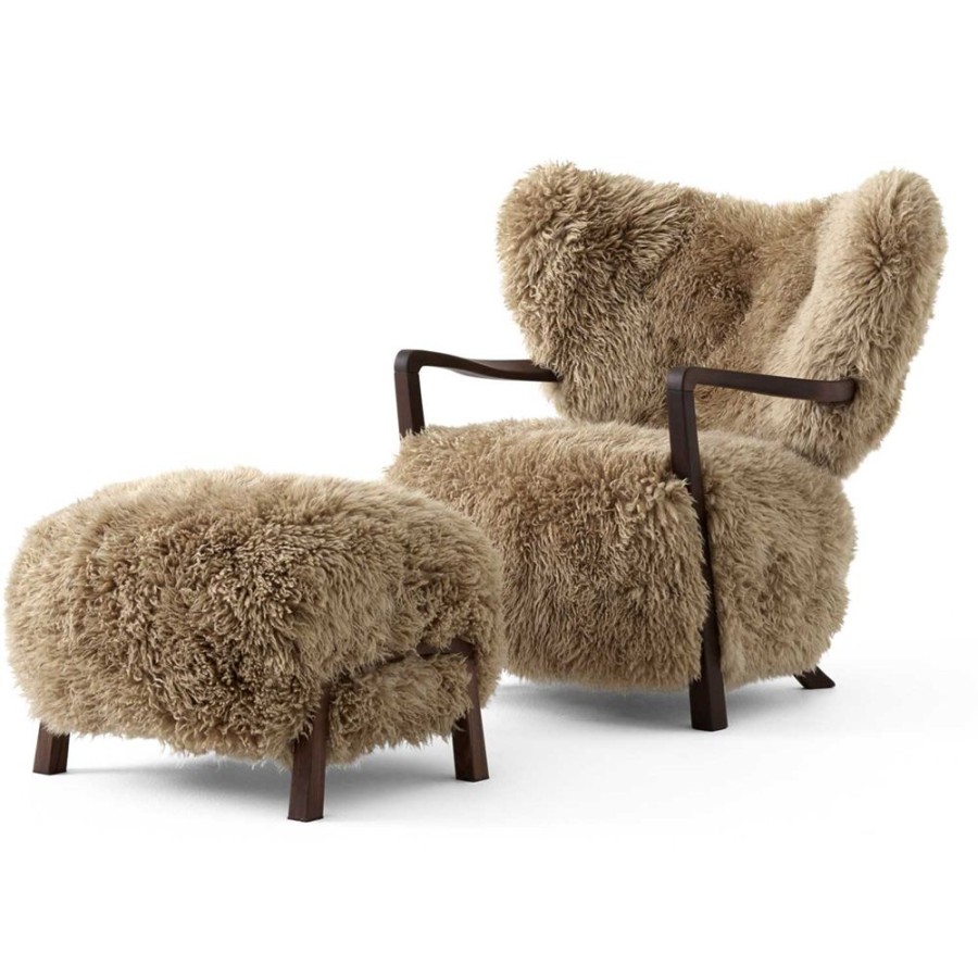 Mobler &Tradition Fotpallar | Wulff Atd2 Loungefatolj + Atd3 Fotpall, Valnot / Sheepskin Honey