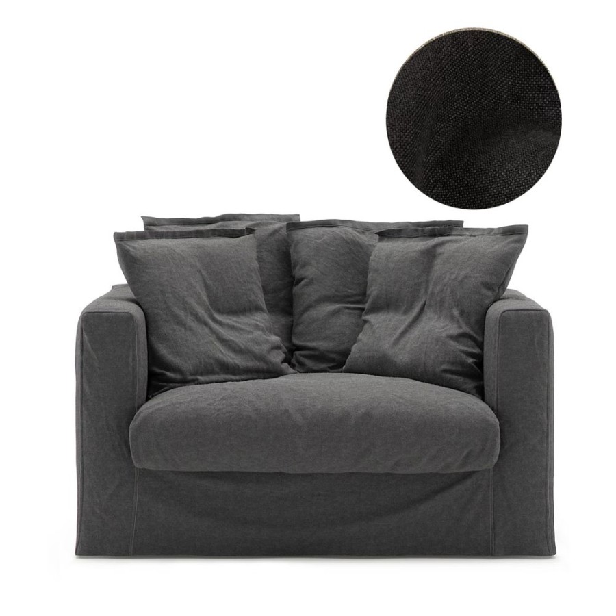 Mobler Decotique Kladslar | Le Grand Air Loveseat Kladsel Linne, Carbon Dust