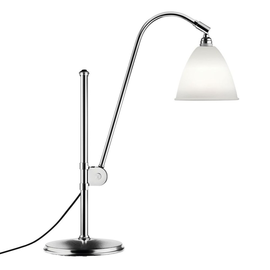 Belysning GUBI Bordslampor | Bestlite Bl1 Bordslampa, Krom/Benporslin