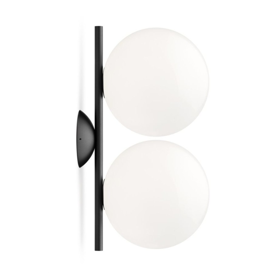 Belysning Flos Plafonder | Ic Lights C/W1 Double Vagglampa, Svart