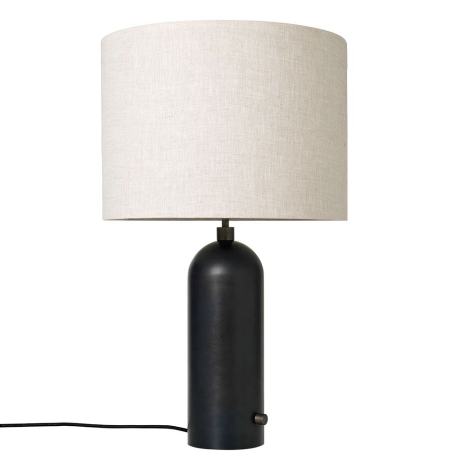 Belysning GUBI Bordslampor | Gravity Bordslampa Stor, Svart Stal / Canvas