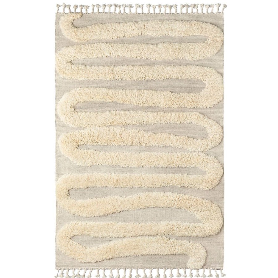 Mattor Dusty Deco Ullmattor | Snake Rya Ullmatta Off-White, 200X300 Cm