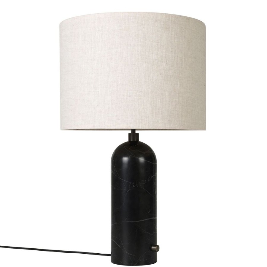 Belysning GUBI Bordslampor | Gravity Bordslampa Stor, Svart Marmor / Canvas