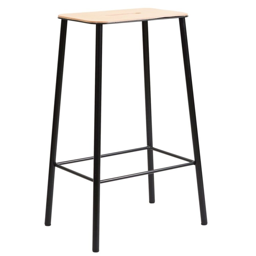 Mobler Frama Barstolar | Adam Stool Barstol 65 Cm, Lader/Matt Svart