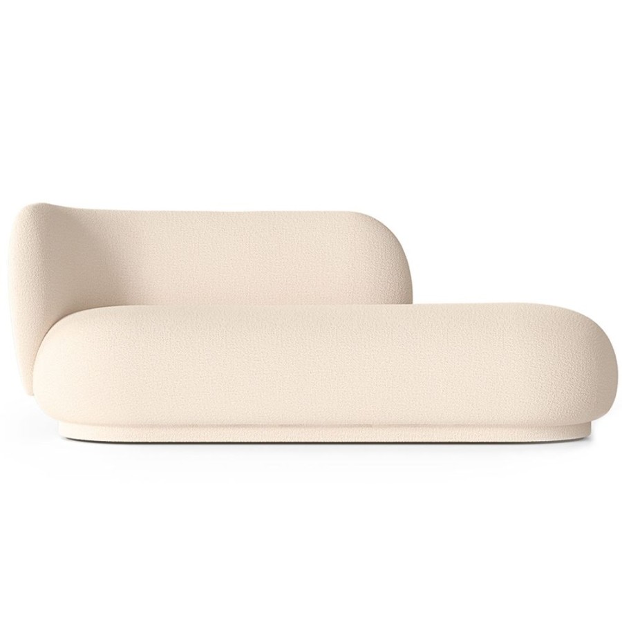 Mobler Ferm Living Hornsoffor & Divansoffor | Rico Wool Boucle Divan Vanster, Off-White