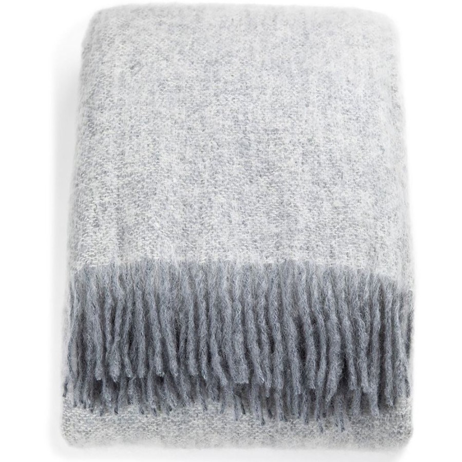 Textil Stackelbergs Pladar & Filtar | Mohair Plad 130X170 Cm, Vit/Slate