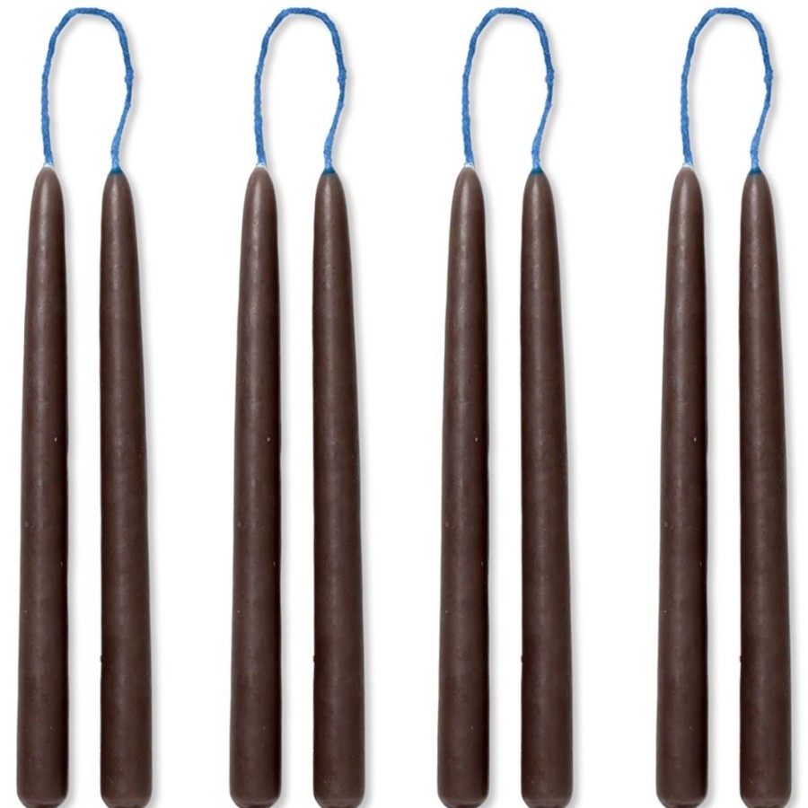 Inredning Ferm Living Ljus | Dipped Ljus 15 Cm 8-Pack, Brun