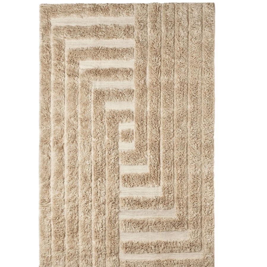 Mattor Dusty Deco Ullmattor | Shaggy Labyrinth Ullmatta 300X400 Cm, Beige