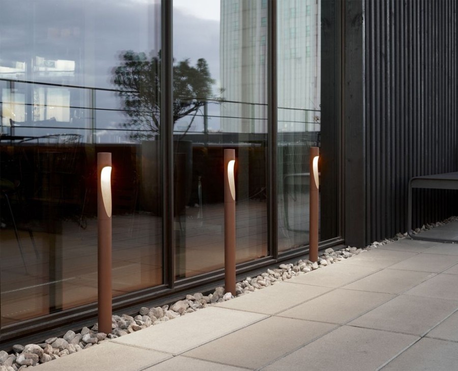 Belysning Louis Poulsen Utebelysning | Flindt Garden Pollare Lang Corten Jordspett Utan Adapter, 2700K