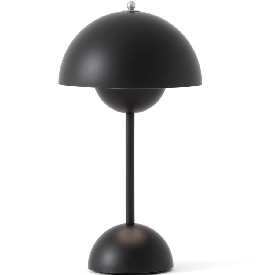 Belysning &Tradition Sanglampor | Flowerpot Vp9 Bordslampa Portabel Med Magnetisk Laddningskabel, Mattsvart