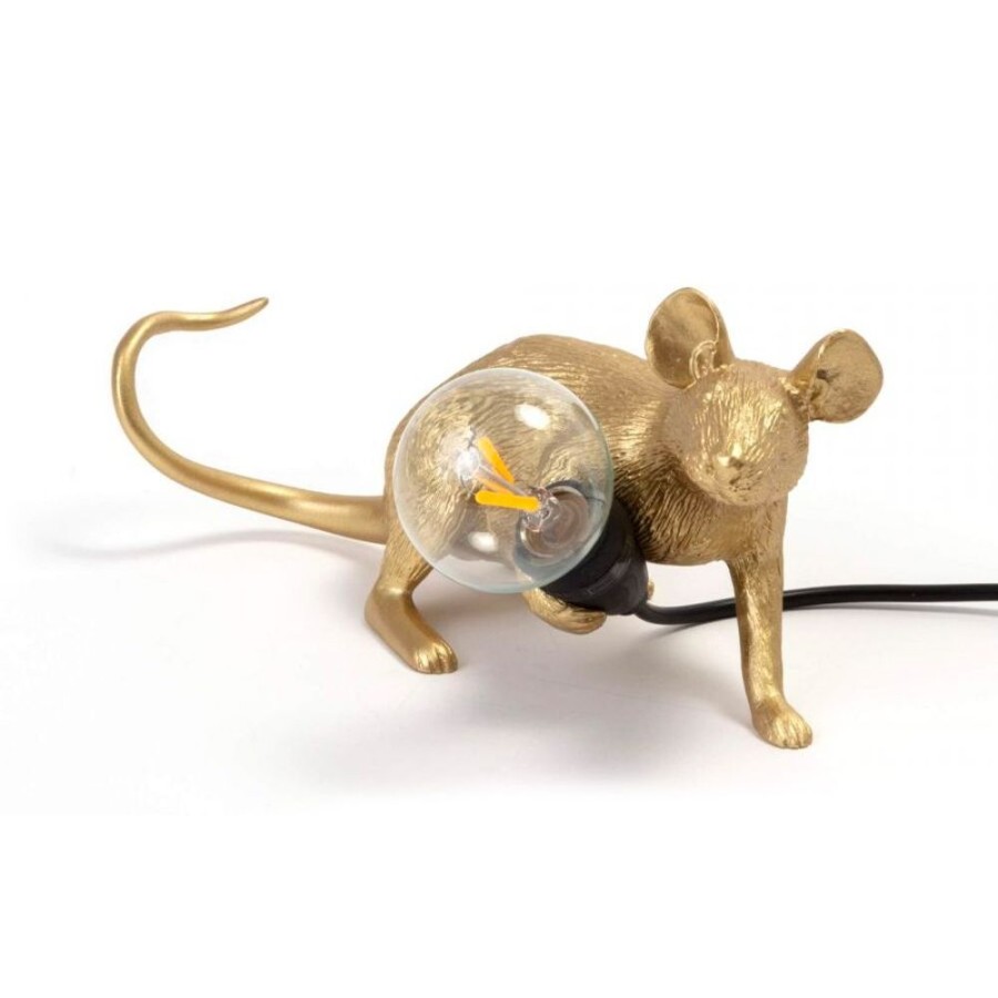 Belysning Seletti Bordslampor | Mouse Lamp Lop Bordslampa, Guld