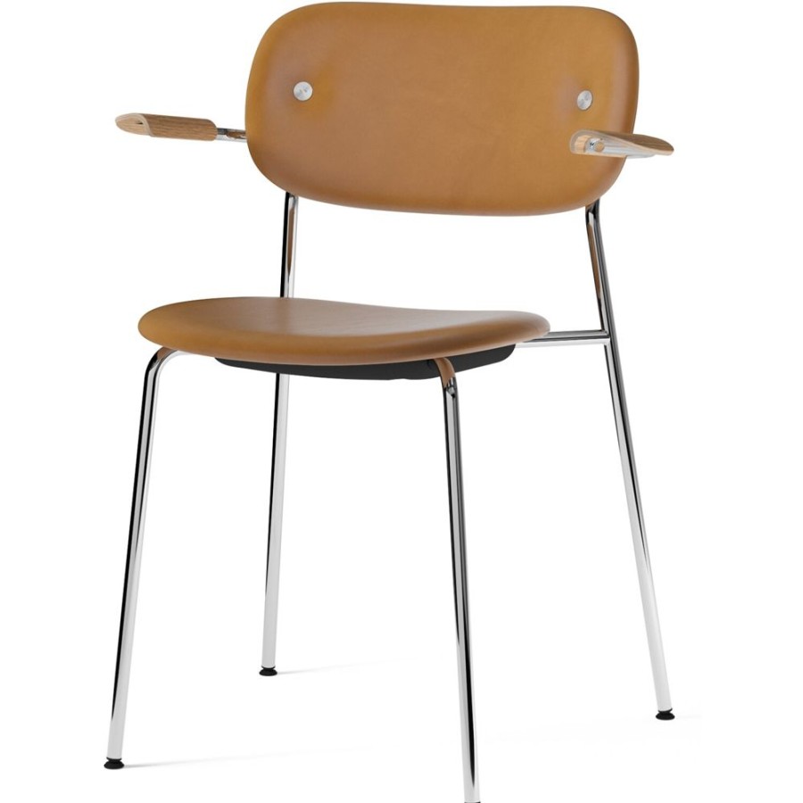 Mobler Audo Copenhagen Matstolar | Co Stol Kromade Ben, Sits + Rygg Dakar 0250 / Arm Naturlig Ek