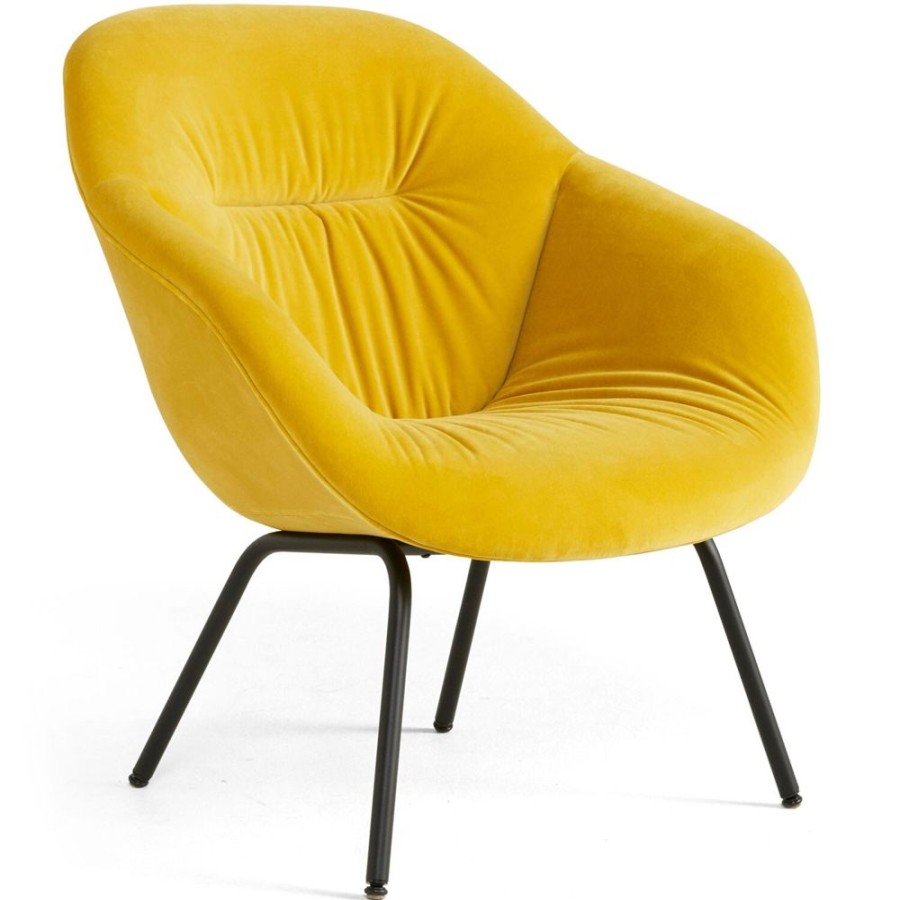 Mobler HAY Matstolar | Aal87 Soft Loungestol Black Steel Base, Lola Yellow