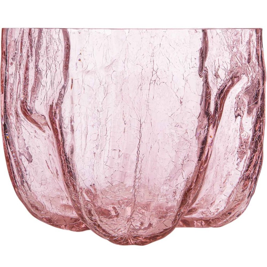 Inredning Kosta Boda Vaser | Crackle Vas 18X22 Cm, Rosa