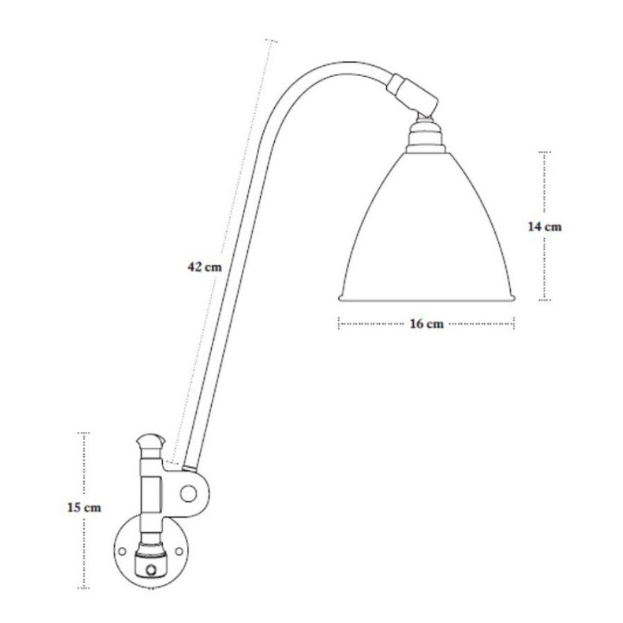 Belysning GUBI Vagglampor | Bestlite Bl6 Vagglampa, Krom/Benporslin