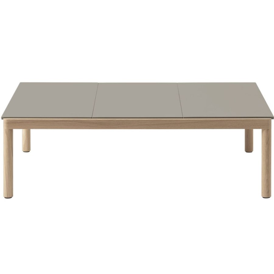 Mobler Muuto Soffbord | Couple Soffbord 84X120 Cm, Slat, Taupe / Oljad Ek