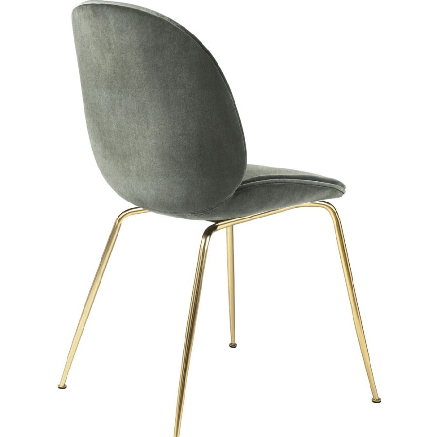 Mobler GUBI Matstolar | Beetle Stol Kladd Brass Base/ Eros, Pastel Green