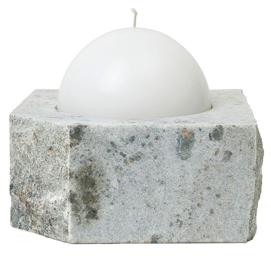 Inredning Louise Roe Ljusstakar | Gallery Object Low Square Ljuslykta 8 Cm, Green Marble