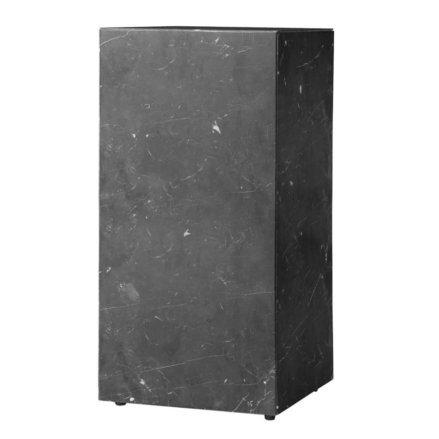 Mobler Audo Copenhagen Sidobord & Smabord | Plinth Tall Sidobord 51X30 Cm, Marquina Marmor