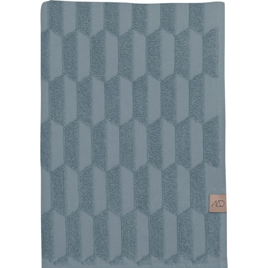 Textil Mette Ditmer Handdukar & Badlakan | Geo Handduk Stone Blue, 50X95 Cm