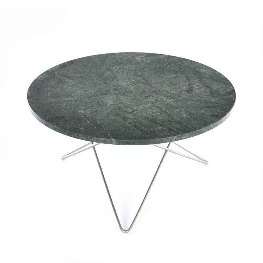 Mobler OX Denmarq Soffbord | O Table Soffbord O80 Cm, Stal/Gron Marmor